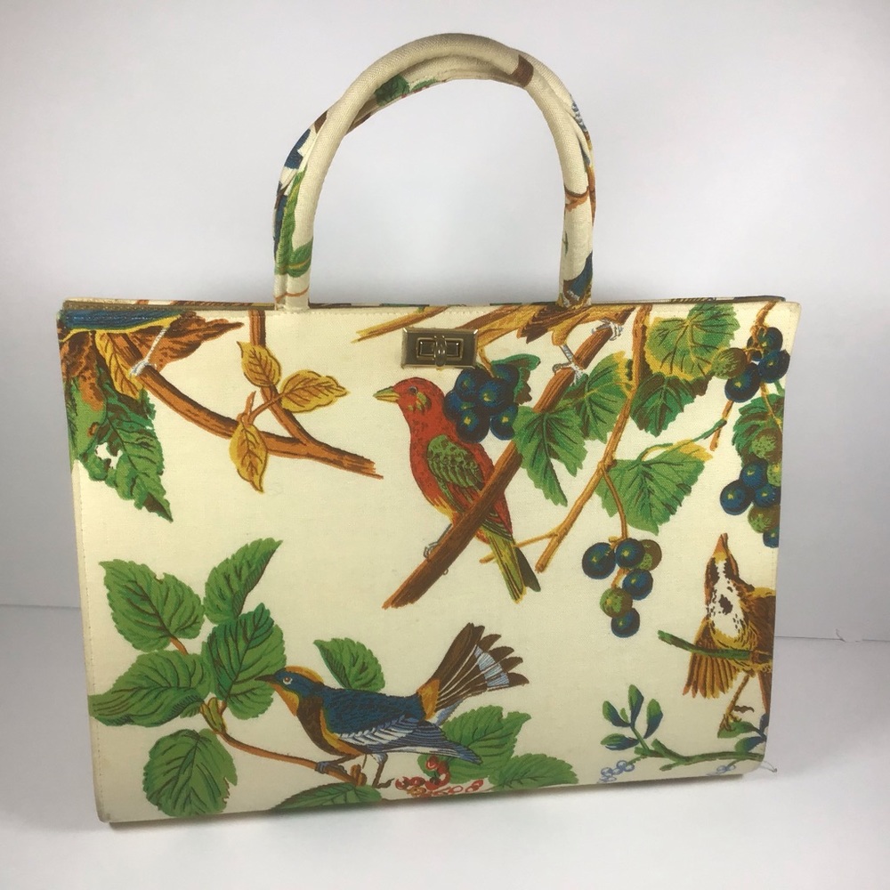 Margaret Smith 1960s purse vintage bird print.